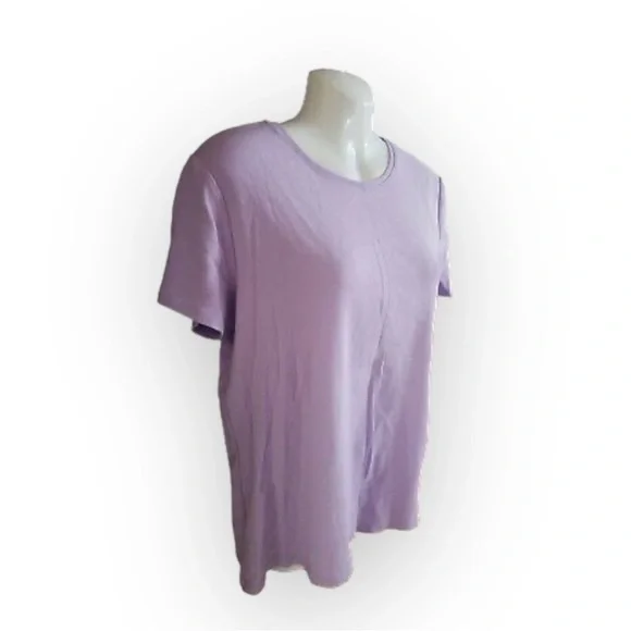 Croft & Barrow Womens Classic Short Sleeve Crew Neck Tee Top Lavender Purple M - Picture 8 of 12